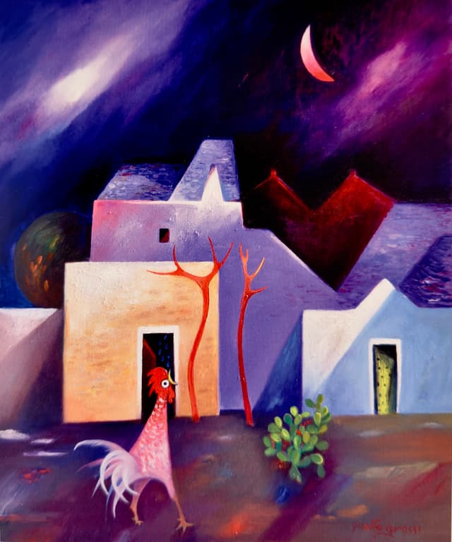 Il gallo canta alla luna